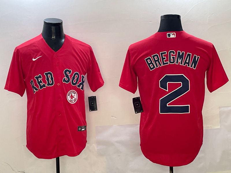 Men Boston Red Sox 2 Bregman Red Game 2025 Nike MLB Jersey style 1
